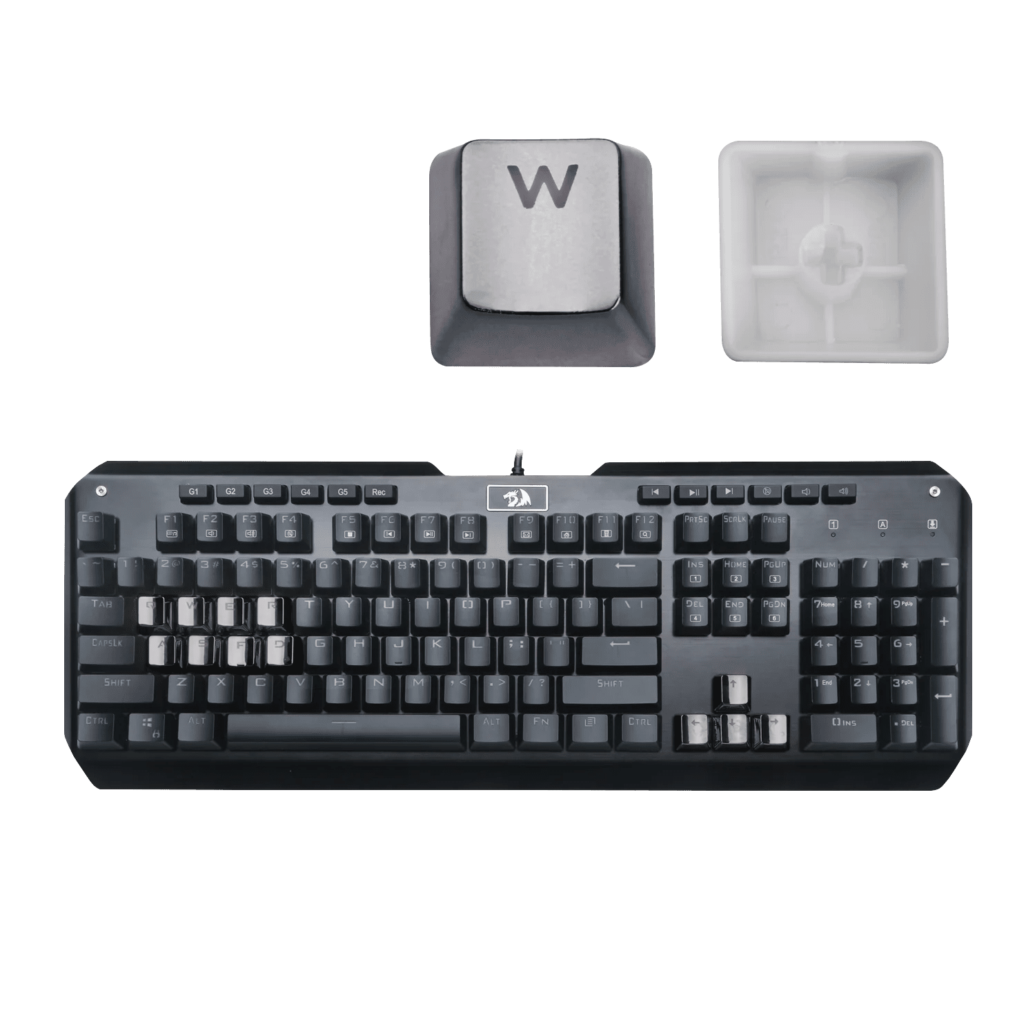Redragon 103GR Mechanical Keyboard Caps 12 Chrome Keycaps with Key Puller Redragon 103GR Mechanical Keyboard Caps 12 Chrome Keycaps with Key Puller